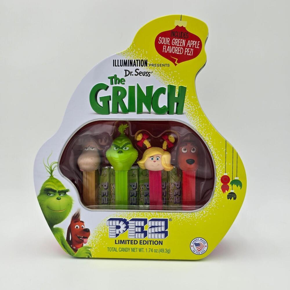 limited edition PEZ gift tin set based on Illumination's Dr. Seuss' The Grinch